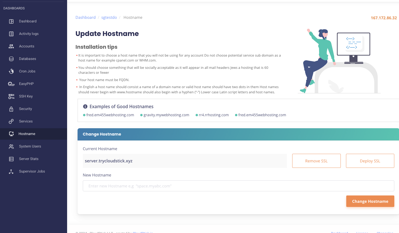 setup server hostname